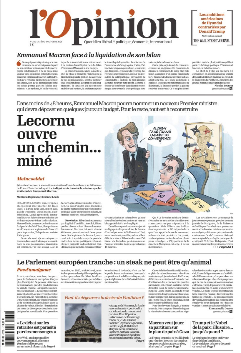 Afiri1789's tweet image. 𝙇’𝙊𝙥𝙞𝙣𝙞𝙤𝙣 — Tel un Citizen Kane en fin de règne, Emmanuel Macron voit son œuvre se déliter pièce par pièce. Le macronisme survit à peine à son créateur : il s’effondre sous ses propres illusions. La grandeur se termine en solitude.
#Politique #Macron #CitizenKane