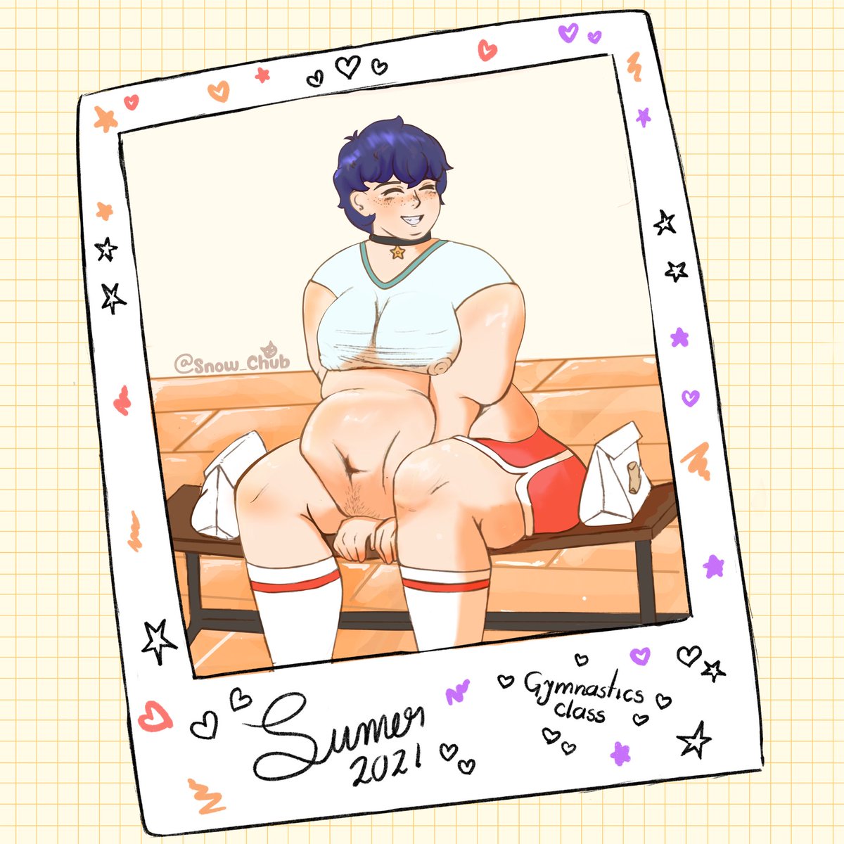 Snow_Chub's tweet photo. By 2021, Dani’s gym uniform could barely keep up with him 😅 But that didn’t matter… as long as Lawrence kept bringing him food, he couldn’t be happier 🍔💖 https://t.co/qDB3gV3Ma8