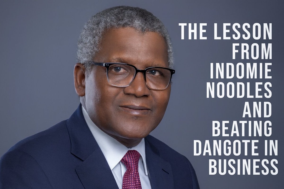 ndekekwe's tweet photo. In the chronicles of African capitalism, Aliko Dangote sits at the apex — a man who built empires out of commodities, transformed industries through vertical integration, and defined what it means to accumulate capability as a moat. Across sugar, cement, and flour, he mastered the art of compounding competitive advantages not by slogans but through control of everything from power plants to trucks. His group’s playbook is simple but formidable: own the upstream, dominate the midstream, and manage the downstream with relentless efficiency. That model has worked flawlessly — except once. And that “once” holds a timeless lesson for anyone who wants to compete with the Dangote Group.

When Dangote Group launched its noodles business, many assumed the battle was already over. The company’s tradition of vertical integration meant it could control costs, generate its own electricity, train its own workforce, and leverage its vast logistics network to deliver speed and quality unmatched by competitors. But Dufil Prima Foods — the makers of Indomie Noodles — had long built the same fortress in the same terrain. Unknown to many, Indomie had already mastered the Dangote playbook years earlier.

Dufil’s strategy was an accumulation of capabilities, just like Dangote’s. The company invested heavily and owned the value chain. It wasn’t merely making noodles; it was engineering an ecosystem. So when Dangote entered the market, there was no inefficiency left to exploit, no gap to close, and no advantage to leverage. The master met his reflection — and this time, efficiency neutralized efficiency.

Magically, Dangote’s usual strength — superior quality at lower prices — could not find traction. Indomie was already efficient and beloved. The result was inevitable: Dangote Noodles could not gain the market share it desired, and in a remarkable twist of business irony, the subsidiary was eventually sold to Indomie’s parent company.

LESSON: The Dangote–Indomie case offers a profound business insight. You do not beat a master of accumulation by appealing to emotion or shallow marketing. You beat him by building equal or superior capability at the upstream — the foundation layer where efficiency, not advertisement, wins. To challenge a company like Dangote, your capital must be patient, your structure vertically integrated, and your leadership supremely excellent. There is no shortcut. Those who depend on distribution tricks or brand noise will perish when the real competitors control energy, logistics and production.

So, how do you beat Dangote? You rise to his level or higher. You do not play in the downstream when he controls the upstream. You don’t react; you re-engineer. Dufil did not fight with discounts or posters; it fought with systems, factories and control. That is the essence of modern competition — mastery, not just marketing. Dufil did, and for once, Dangote met his match. video https://t.co/3wyjj7sJ2E
