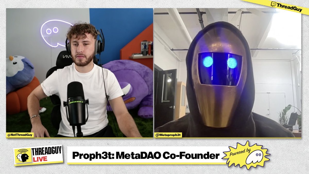 Screenshot of ThreadGuy Live with Proph3t from MetaDAO