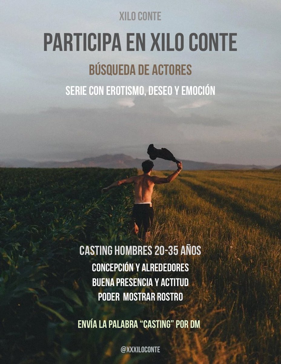 xxxiloconte's tweet photo. 🔥 ¿Quieres participar en una serie XXX?

Buscamos hombres de 20-35 años para ser parte de una nueva serie erótica:
📍Concepción y alrededores
🎬 Buena presencia, disposición y actitud
💬 Enviar DM con la palabra "CASTING" (Reales interesados)
#Serieconce #Concepción #morbo #gay https://t.co/NlurN65Kp0