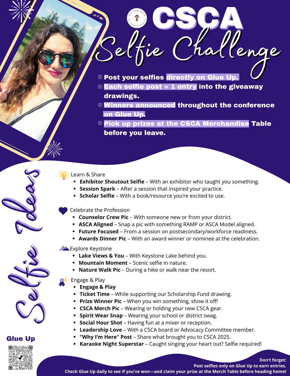 CSCAtweets's tweet image. 📸Time to post some selfies! Post in Glue Up to be entered into a drawing! #CSCAAllTheHats2025 #csca