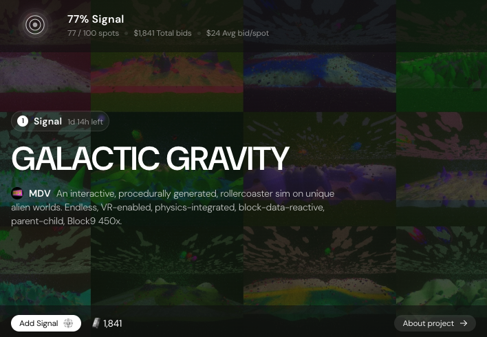 Get those bids in for GALACTIC GRAVITY by <a href="/mdv_btc/">MDV ~ BTC Substance</a> with Trio. 

Just over a day left to secure your spot.📶