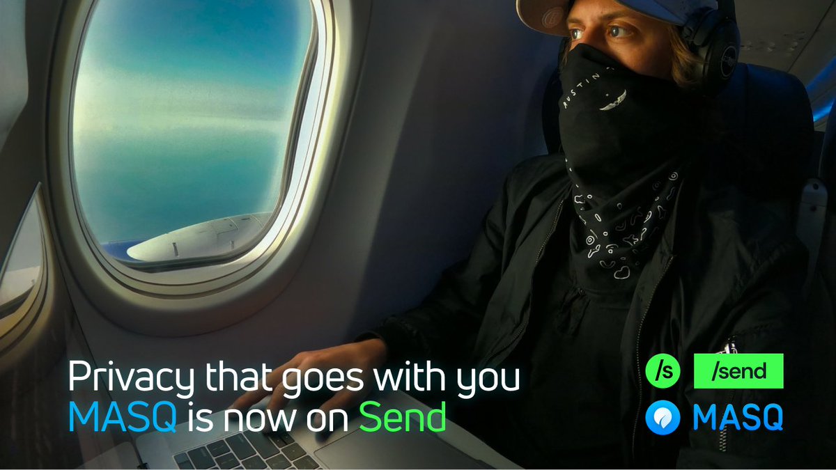 $MASQ is a store of privacy!
Now available in <a href="/Send/">Send</a> app - only a few taps away

Join us as we expand our integrations:
Building reliable privacy into your everyday life