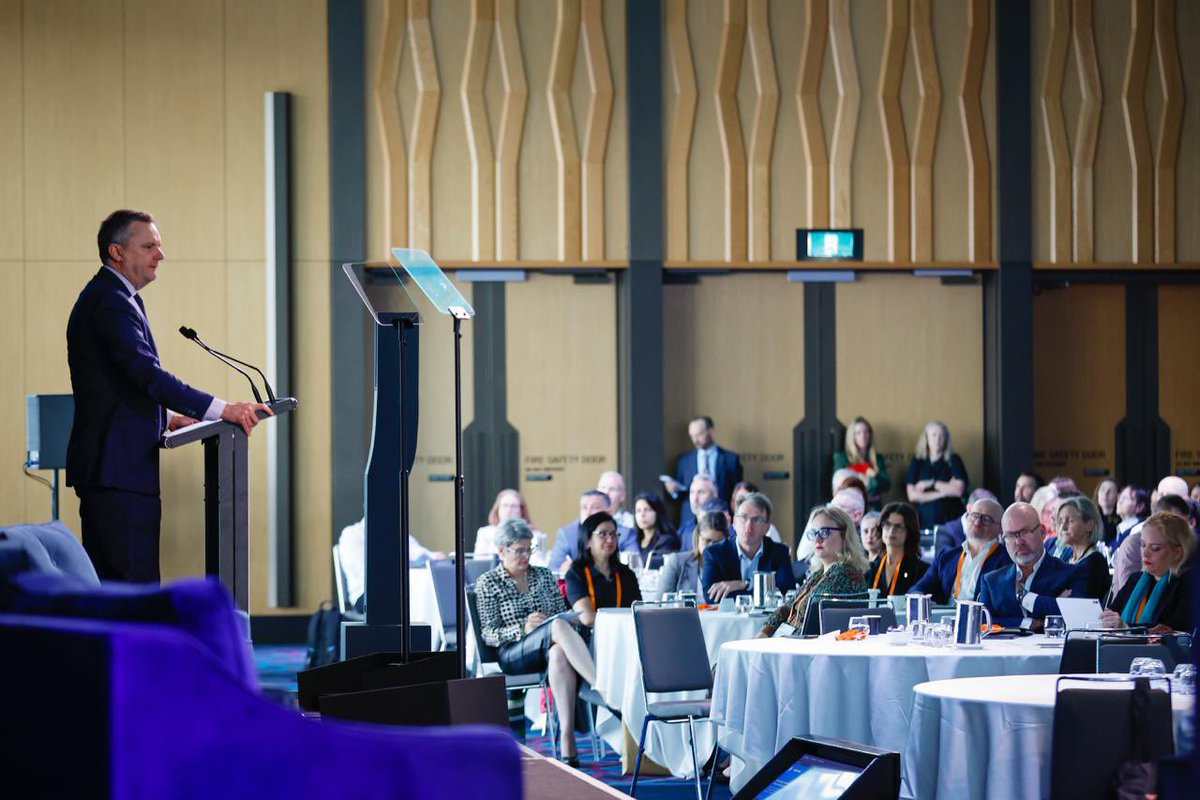 ICAUS's tweet photo. The @ICAUS’ 2025 Annual Conference kicks off with
opening remarks from @SuncorpGroup CEO &amp; @ICAUS Chair Steve Johnston. #ICA2025 https://t.co/XO7wbmyRhG
