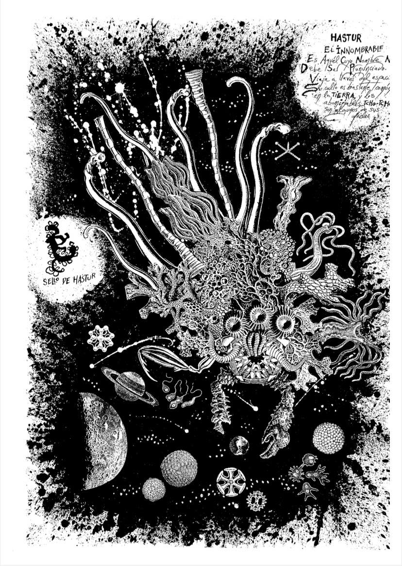 💀I regret how I have harmed the aliens. They have never knowingly harmed men. There is a secret cult of evil men (linked to Hastur &amp; the Yellow Sign) devoted to tracking them down &amp; injuring them on behalf of monstrous powers from other dimensions🎨Art: Lluïsot💀#HPLovecraft