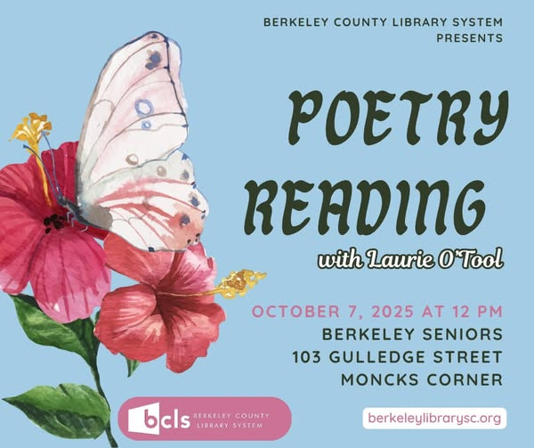 bcls's tweet photo. If you missed the BCLS Poetry Reading at Berkeley Seniors, 103 Gulledge Street, Moncks Corner.
Check our Calendar for the next event!
https://t.co/CHCN3EiAlV https://t.co/6Ziv5iyRce