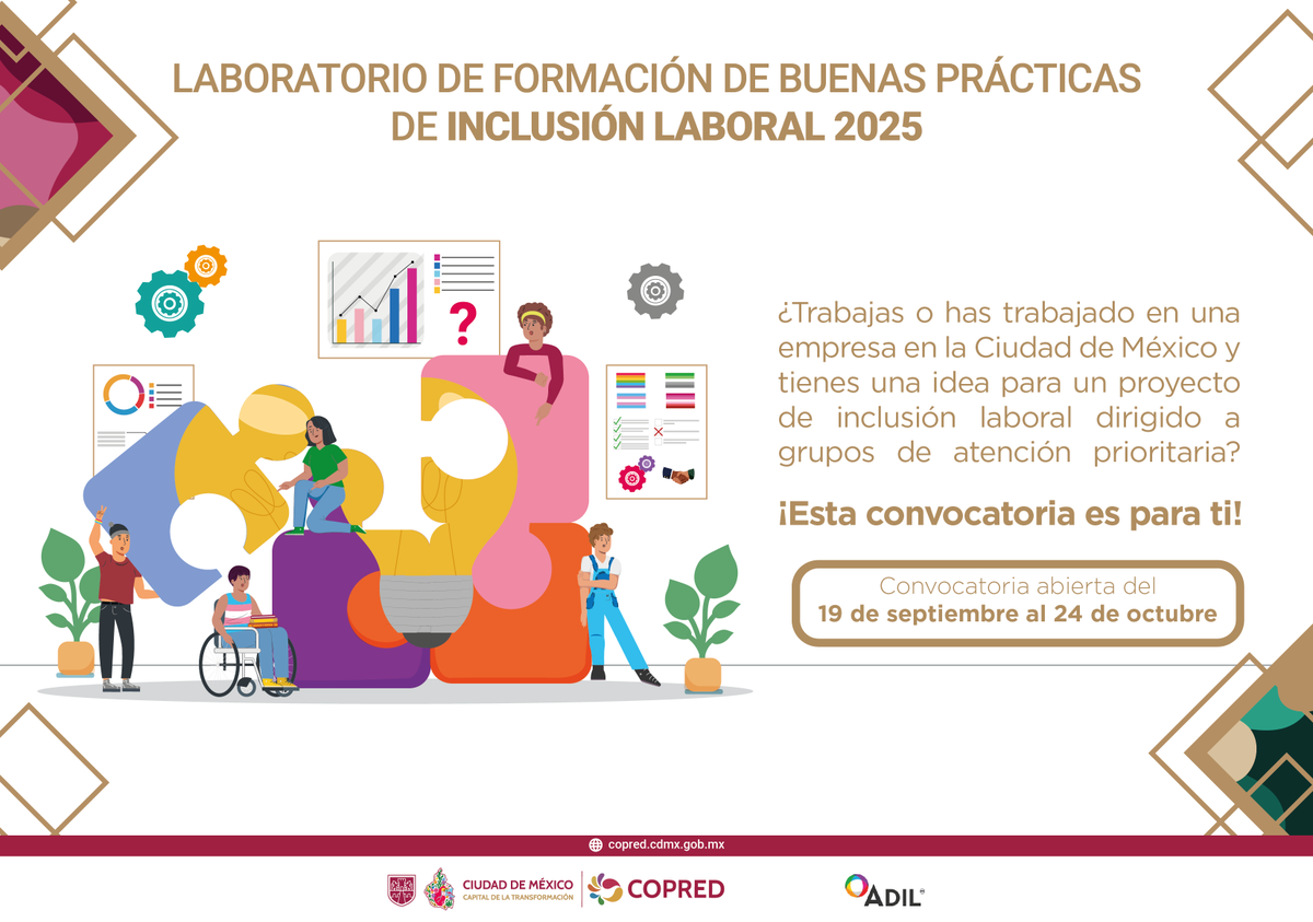 CONVOCATORIA ABIERTA para seguir impulsando 𝗲𝘀𝗽𝗮𝗰𝗶𝗼𝘀 𝗹𝗮𝗯𝗼𝗿𝗮𝗹𝗲𝘀 𝗲𝗾𝘂𝗶𝘁𝗮𝘁𝗶𝘃𝗼𝘀, 𝘀𝗼𝘀𝘁𝗲𝗻𝗶𝗯𝗹𝗲𝘀 𝘆 𝗵𝘂𝗺𝗮𝗻𝗼𝘀.

Postúlate aquí y haz de la #inclusión una estrategia en tu organización shorturl.at/zSx2W

+INFO | shorturl.at/wTiav