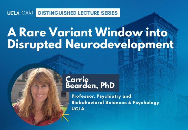 UCLACART's tweet photo. Don’t miss the first Distinguished Lecture of the academic year, hosted by the UCLA Center for Autism Research and Treatment, featuring guest speaker Dr. Carrie Bearden on October 10th at 9AM PT.  Zoom registration link: https://t.co/7Zo0jTSx8b https://t.co/JhRrO8o5HG