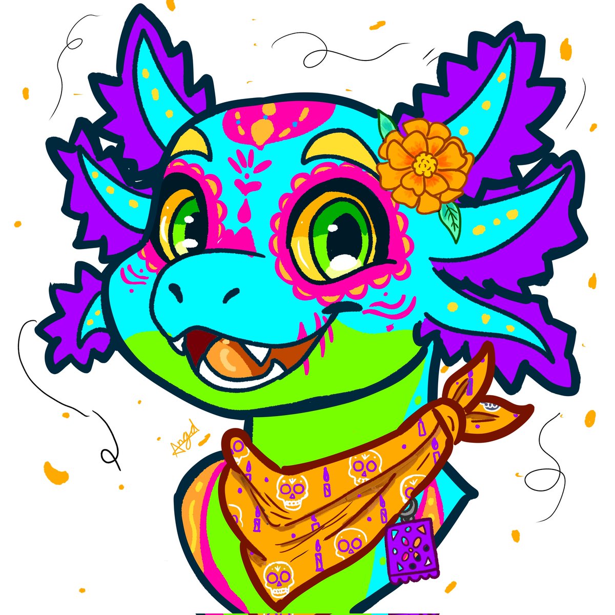 Ya casi llega una de mis épocas favoritas del año "Dia de muertos"
Comisión hecha por mi :D
#Furry #oc #axolotl