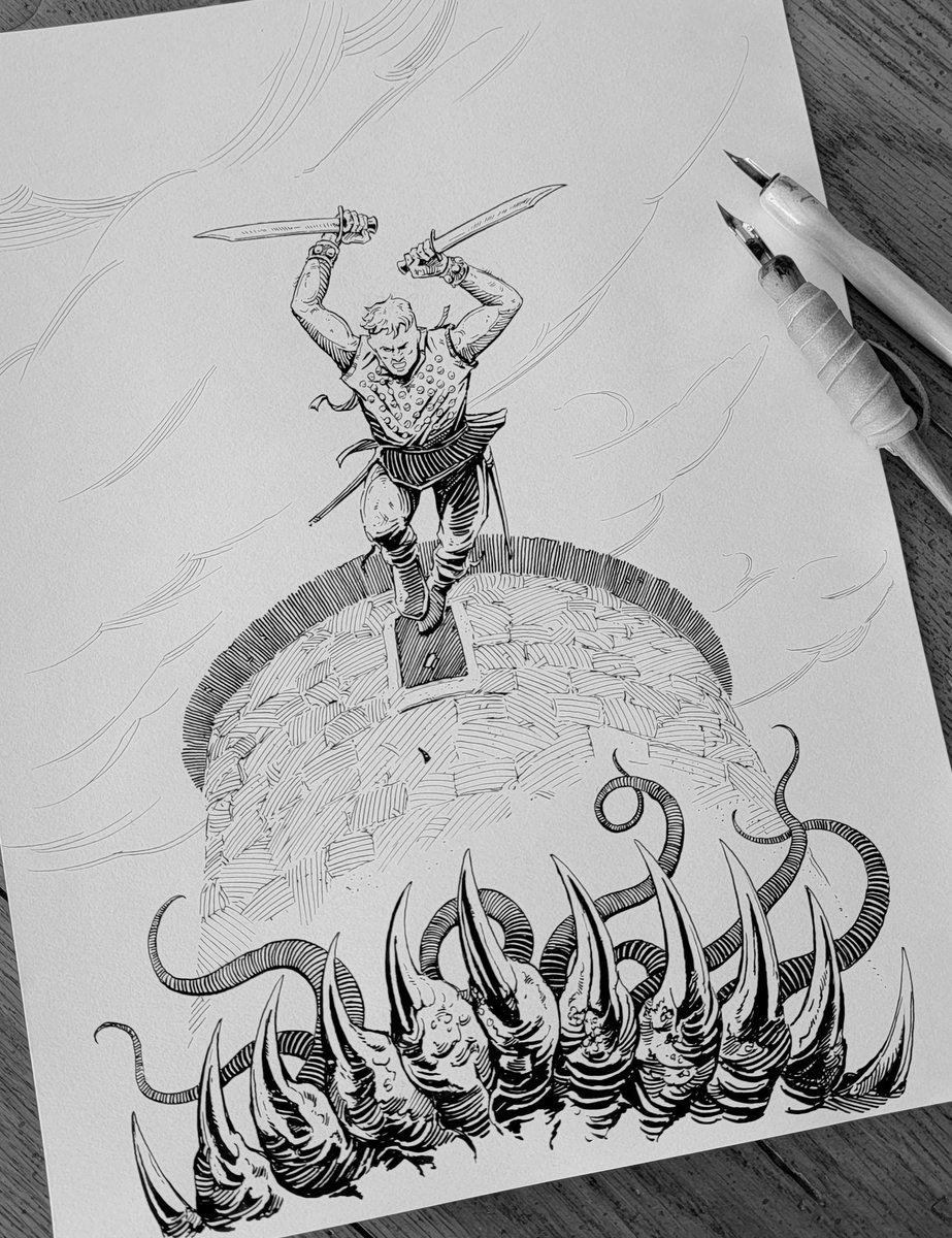 LukeInkArt's tweet image. Perhaps a bit Reckless. Diving into another Inktober piece, since I had some time today.
#Inktober2025 #fantasyart