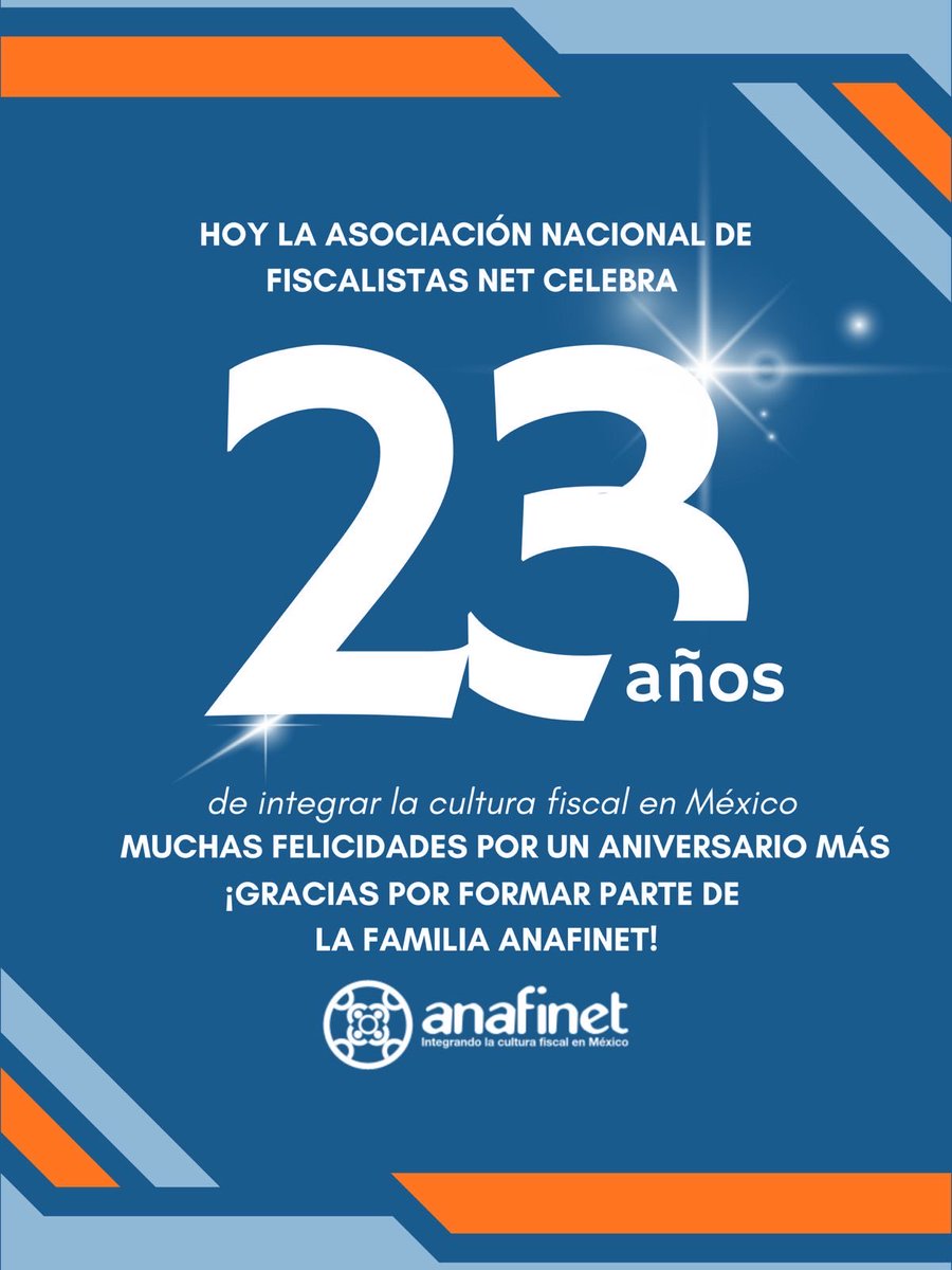 🎉 ¡23 años integrando la cultura fiscal en México!
Gracias a quienes forman parte de esta gran comunidad de conocimiento, ética y colaboración.
💙 #ANAFINET #23Años #CulturaFiscal #Fiscalistas