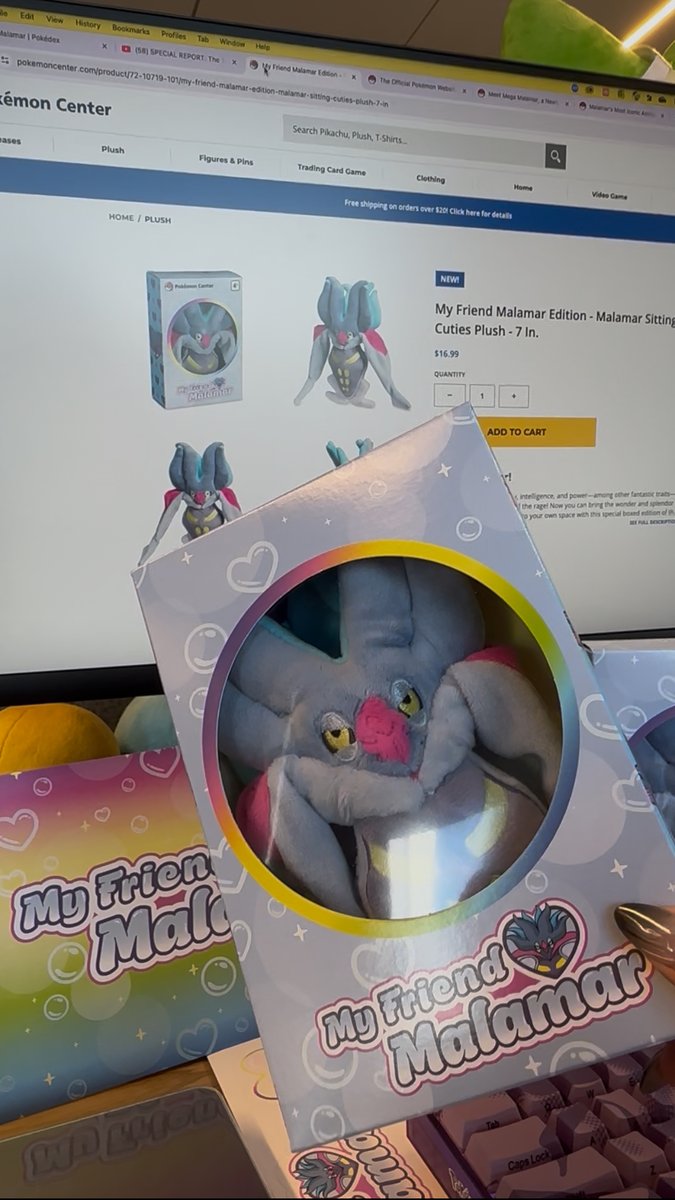 Pokemon's tweet photo. MY FRIEND MALAMAR!!! 💜🩵💖 ON POKÉMON CENTER!!
https://t.co/DawxceBDqc https://t.co/m4HADfJtoe