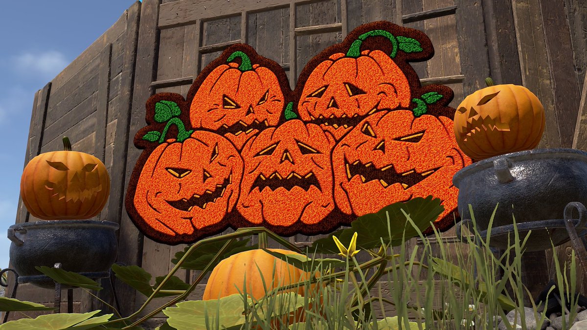 The Pumpkin Pals Rugs for the #Rustober2025 workshop contest. 

Glow version: steamcommunity.com/sharedfiles/fi…

Regular version: steamcommunity.com/sharedfiles/fi…

<a href="/Helkus/">Helk</a>
<a href="/gerrmanman/">ThatGermanGuy</a> 
<a href="/HedgesnVideos/">Hedge</a> 
<a href="/playrust/">Rust</a>