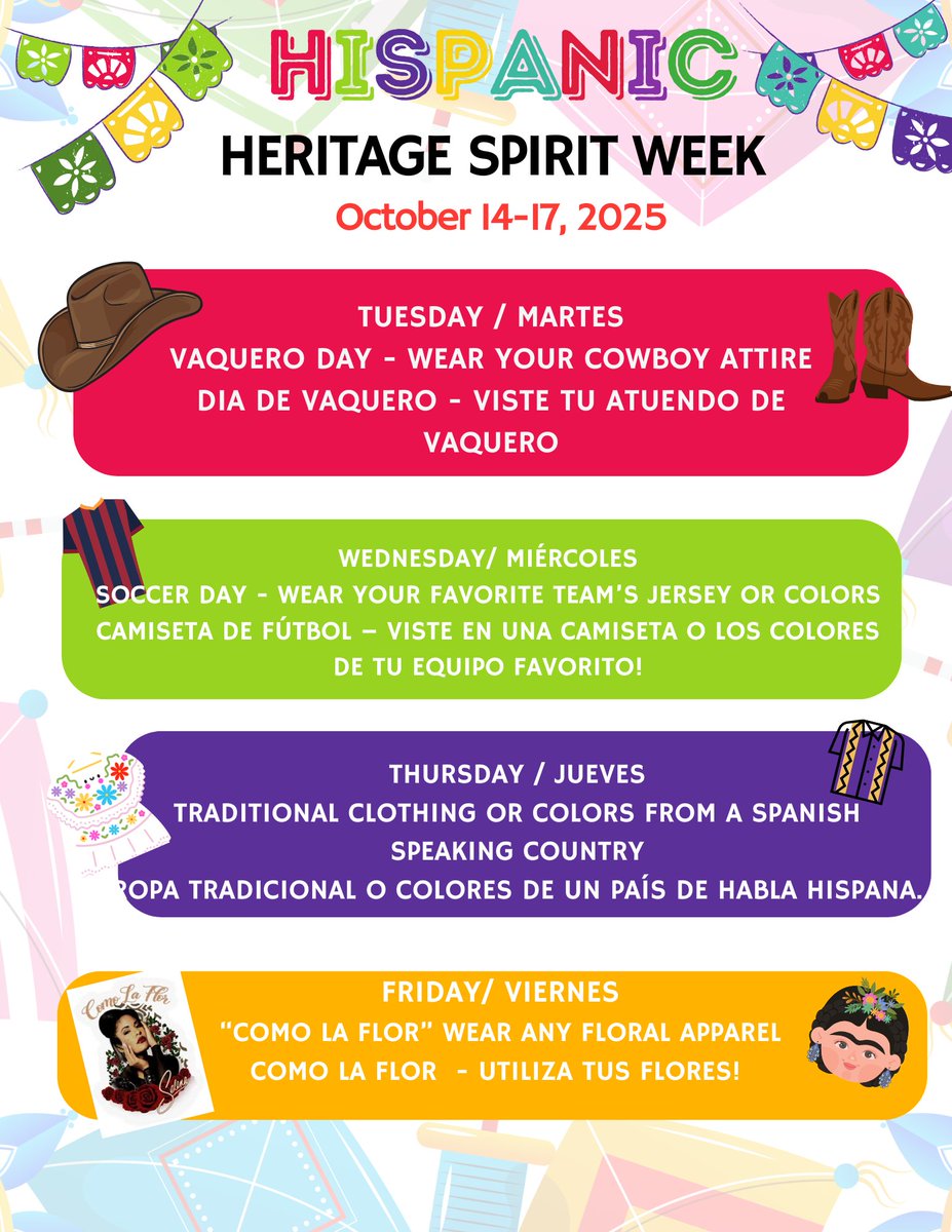 Polo Road Elementary (@pre_explorers) on Twitter photo Hispanic Heritage Spirit Week psqr.io/wDrbHyYbXn via <a href="/ParentSquare/">ParentSquare</a> Hispanic Heritage Spirit Week psqr.io/wDrbHyYbXn via <a href="/ParentSquare/">ParentSquare</a>