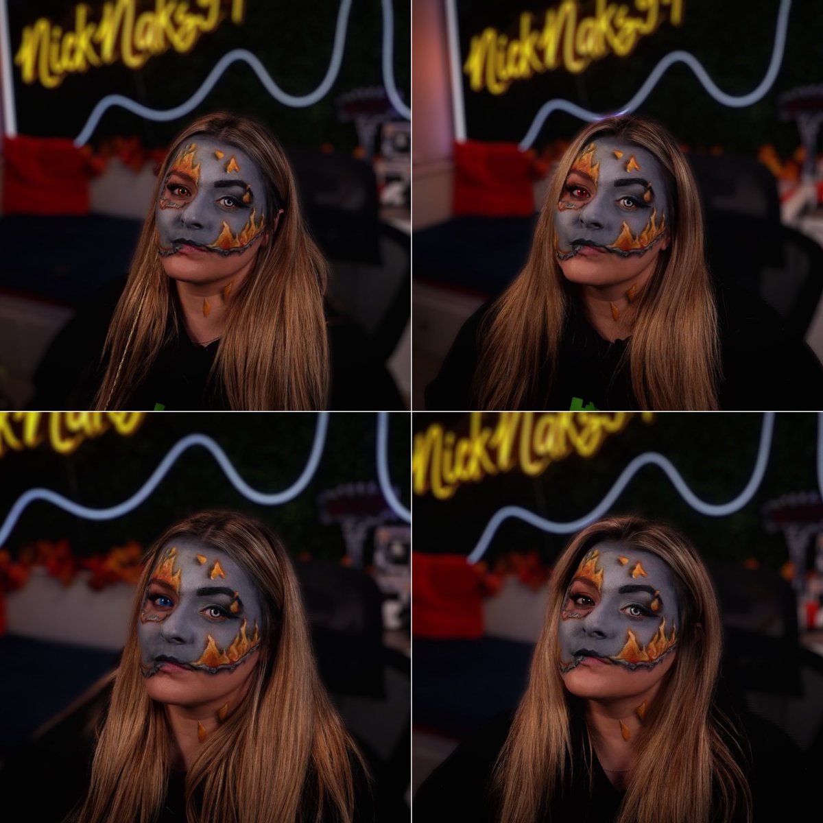 Day 5 of Halloween - feeling HOT 🔥 🥵

Not really "Halloween-y" look but it's something I wanted to try for a while. First time trying to paint fire 🤣 

Painted during livestream on Kick. Thanks for everyone hanging out and supporting. 🧡

#fire #facepaint #halloween #sfxmakeup