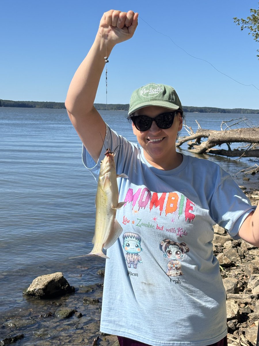 foster_and_me's tweet image. We caught some monsters today. Wife wins with the nice little catfish she brought in.