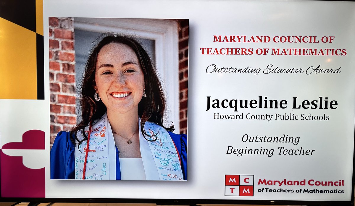 Jax (Myers) Leslie, <a href="/hcpss_secmath/">HCPSS Secondary Math</a> teacher at <a href="/hcpss_lkms/">Lime Kiln MS</a> is MCTM’s 2025 Outstanding Beginning Mathematics Teacher! <a href="/HCPSS/">HCPSS</a>