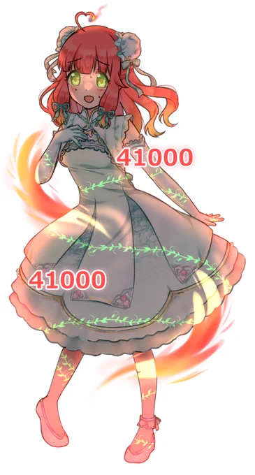 ゆめかわチャイナは企画で燃えて(炎上ではない)ちゃんと消火されたことがあります ダメージ表記めちゃくちゃ原神オマージュですw