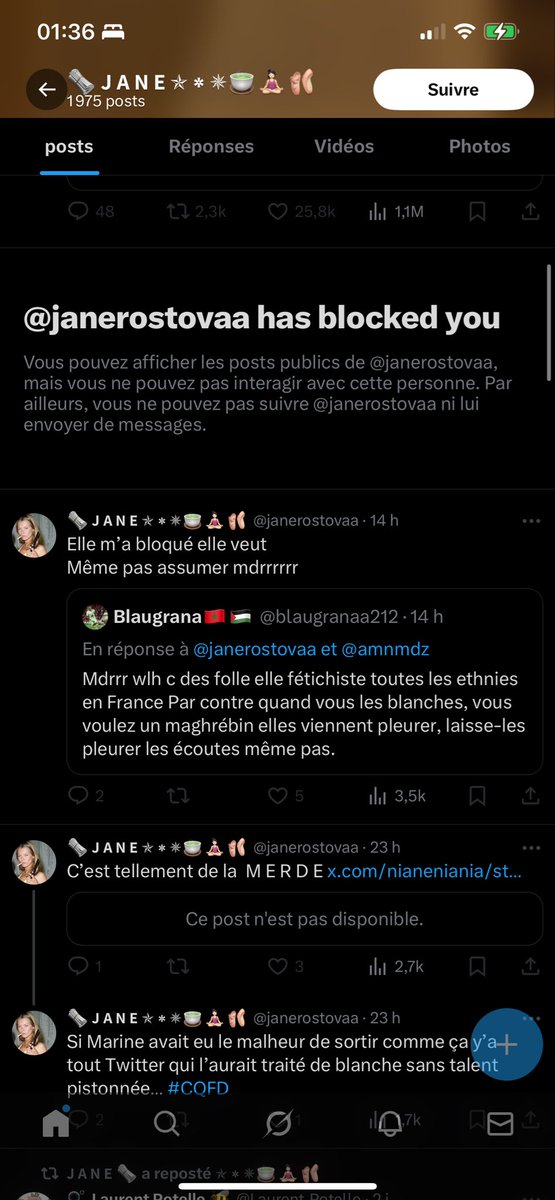 romanal_'s tweet photo. Ptdrr reviens wsh jviens juste de commencer pq tu bloques quand ça venait tt juste d’être drôle ? T’es pas marrante 😏🤣

L’ironie c’est qu’elle a fait 1 tweet ajd disant qu’1 meuf la bloquer et que ça signifierait qu’elle n’assume pas. Si on suit ta logique t’assumes pas nn plus https://t.co/2KfIHe0HTl
