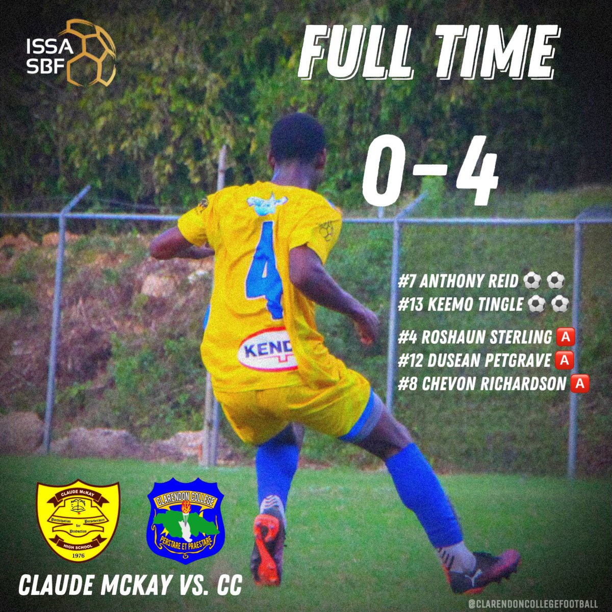 ccfootballja's tweet photo. We’ve finished the 1st round at the top of the table in Zone H 🎉. Congrats to our #13 Keemo “Chicho” Tingle who scored his first goal of the season which led to him scoring a brace, along side #7 Anthony Reid (2)🔥

#CCNation #Wukkum #Schoolboyfootball https://t.co/LZ5HQKotjJ
