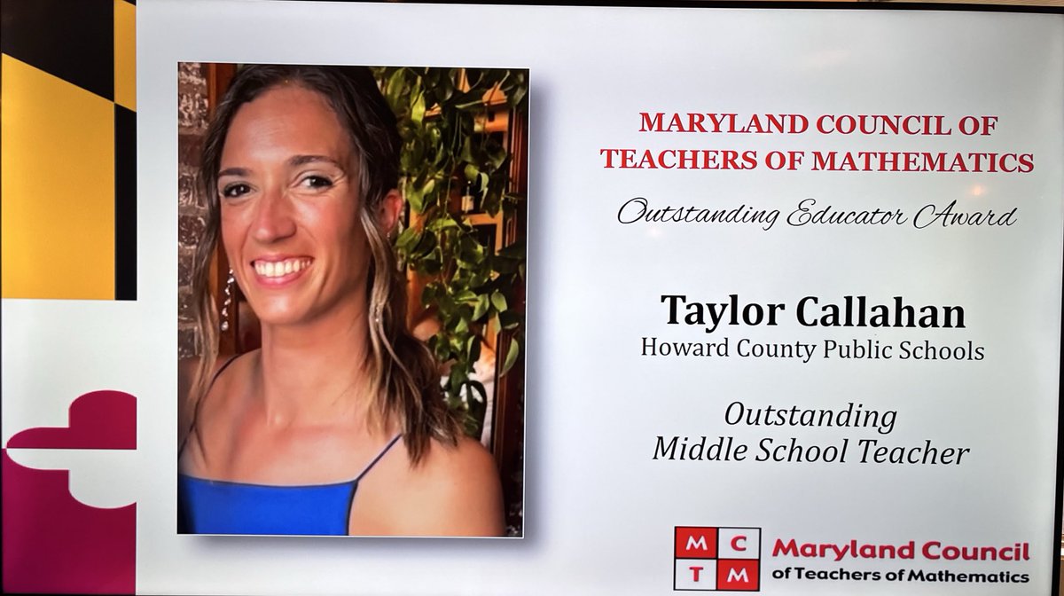 <a href="/hcpss_secmath/">HCPSS Secondary Math</a> teacher, Taylor Callahan, is MCTM’s 2025 Outstanding Middle School Mathematics Teacher of the Year! <a href="/HCPSS/">HCPSS</a> <a href="/hcpss_bbms/">Bonnie Branch MS</a>