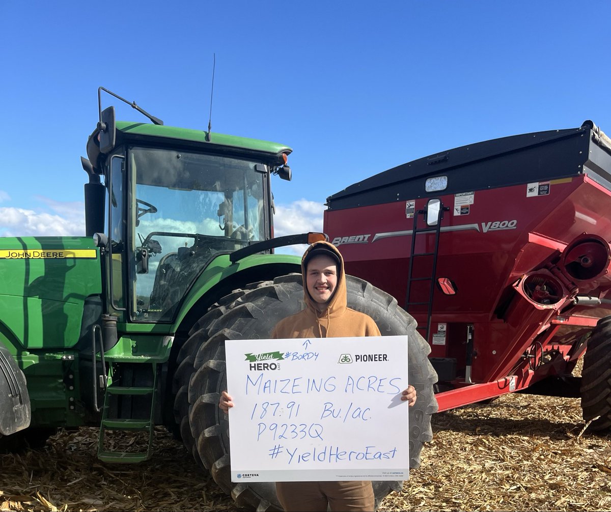 SellnSeed's tweet image. THANKS MAIZEING!  
Not the yields they are used to but it&apos;s real life &amp;amp; impressive for one of the driest parts of the province. @PioneerSeedsCA #YieldHero25