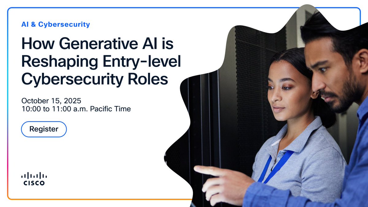 CiscoNetAcad's tweet image. Join us for a special Find Yourself in the Future session with industry leaders as we explore the impact of generative AI on entry-level roles and what it means for your career journey.

Register: cs.co/6013AS9j9