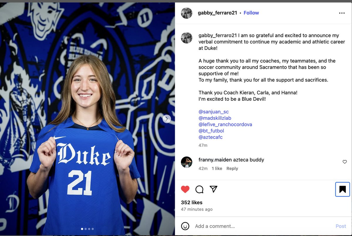 Congratulations ❤️!! Another #ECNL player has verbally committed to play college soccer!!