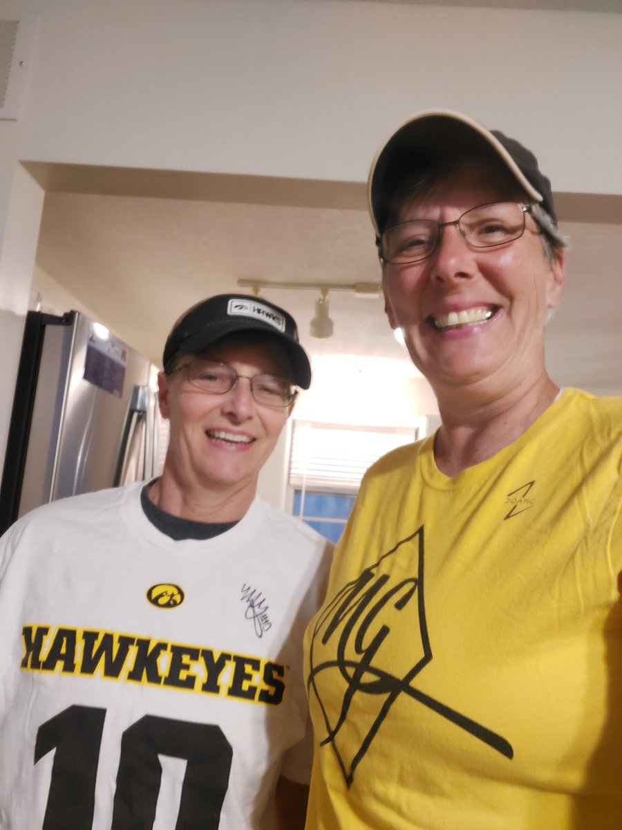 Cheering on our Hawkeye. 
Got our Megan G gear on.
<a href="/goiowa/">Jan Jensen</a> <a href="/GustafsonMeg10/">Megan Gustafson</a> 
<a href="/IowaWBB/">Iowa Women's Basketball</a>