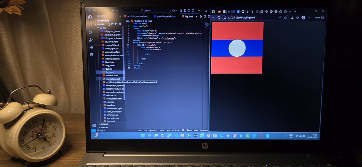 Bitbyanjali's tweet image. 2 weeks of CSS and I&apos;ve officially survived

🎯Overflow:hidden(and so was my peace) 🎯Positioning that tested my patience    🎯Flags, chess grids, layouts &amp;amp; more

Wrapping this chaos up--it was frustrating but so worth it😌✨️

Onto Javascript next...

#WebDev #100DaysOfCode