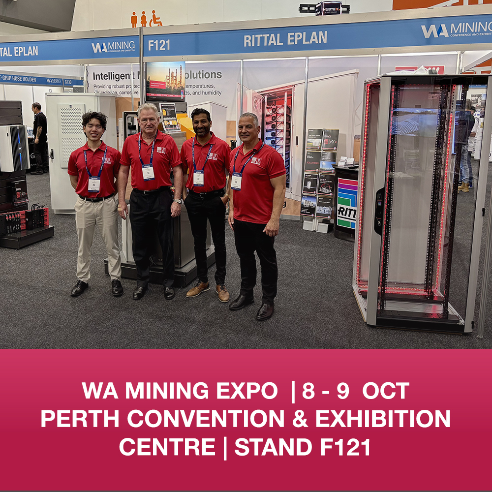 Meet the Rittal &amp; Eplan Teams at WA Mining 2025! 
We’re here today at the Perth Convention &amp; Exhibition Centre for the WA Mining Conference &amp; Exhibition.
Come meet our specialists and see how Rittal &amp; Eplan engineering delivers reliability in Australia’s harshest conditions.