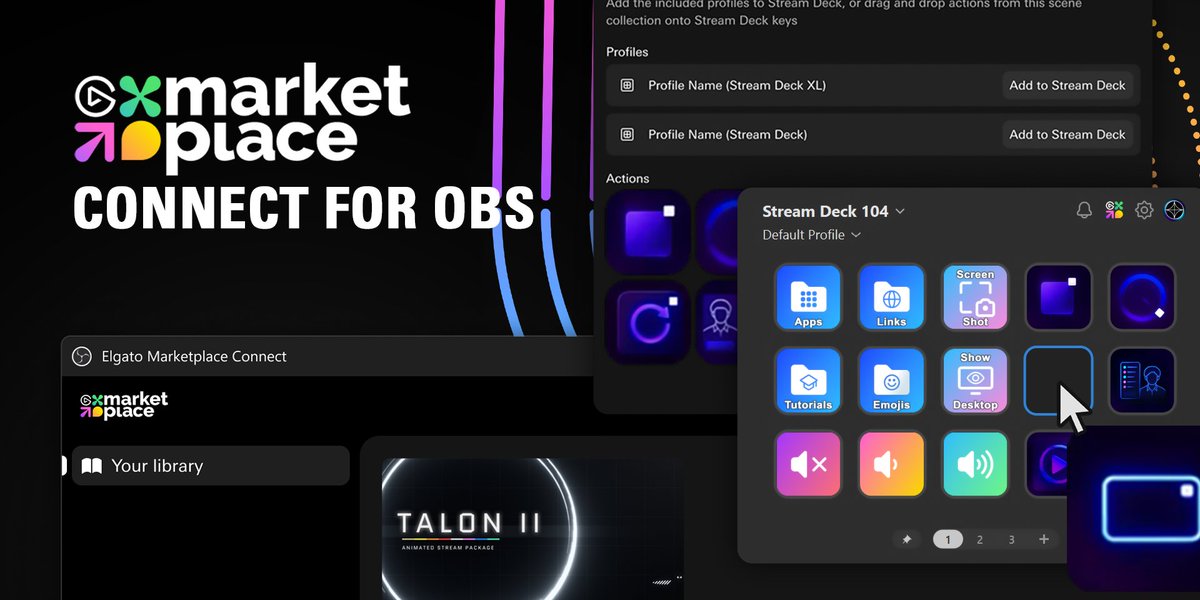 jaredalanrowe's tweet image. I’m dedicated to making what should exist.

Shipping tools that remove friction and unlock creative flow.

Today: Marketplace Connect 1.2 (Beta) → download here: elgato.com/us/en/s/beta

Innovating with @elgato @elgatomarket &amp;amp; @FiniteSingulrty 

#OBS #StreamDeck #BroadcastDesign