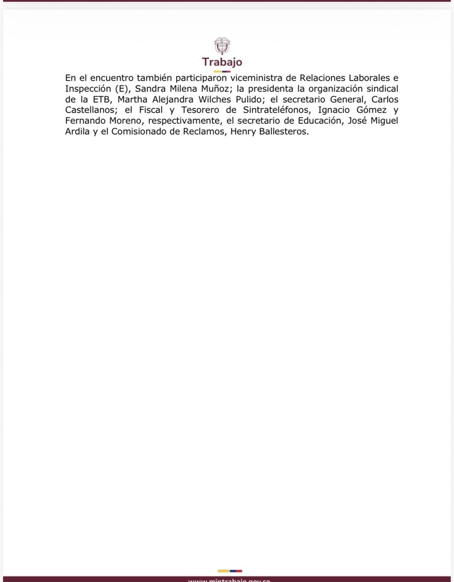 El #MinTrabajo reafirma su compromiso con la defensa de los derechos laborales, la estabilidad, el salario justo y el respeto a la dignidad de las y los trabajadores del sector de las telecomunicaciones.
#ConDignidadCumplimos 🇨🇴