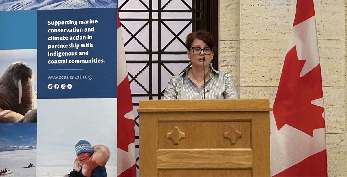 Rob_Oliphant's tweet image. Canada’s security is increasingly dependent upon protecting the Arctic’s ecosystem.

Pleased to speak with Senator Pat Duncan and H.E. @HlynurGudjons, at a reception hosted by Senators Anderson and Karetak-Lindell, highlighting the significance of the Canadian Arctic.