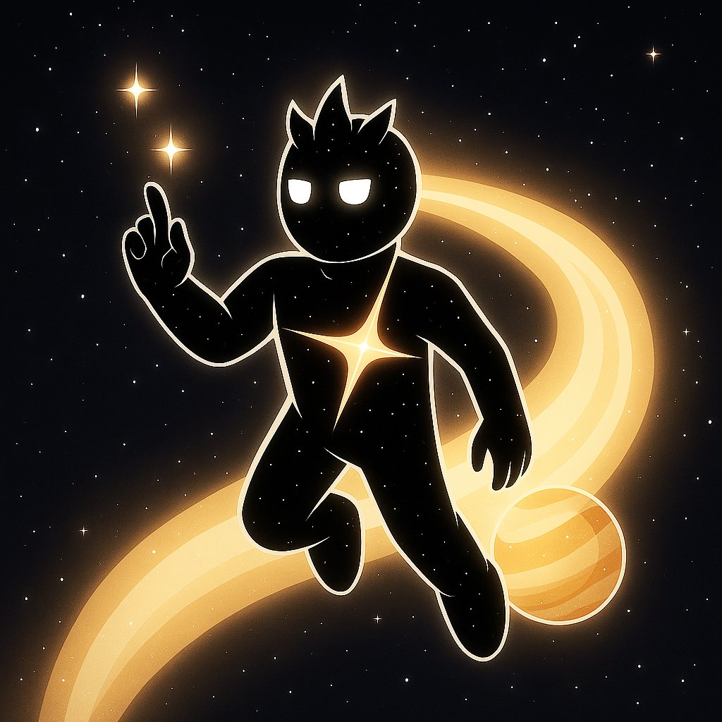 AsterBoy cartoon character flying through space, representing speed and innovation on BNB Chain