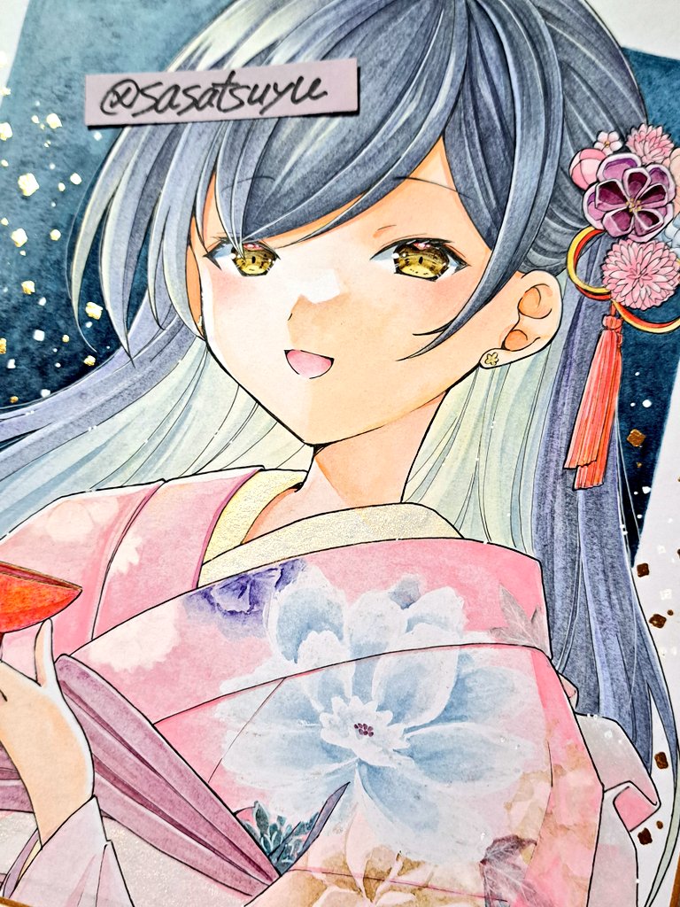 #ブイミノ4 今日10/9午後少し行く予定。美濃和紙イラスト持って行こうかな☺
この間描いた大色紙は11日 #養老イラスト展 に持って行くかもなので見にきてもらえると嬉しいです✨
※写真の直筆絵はしばらく非売予定 
