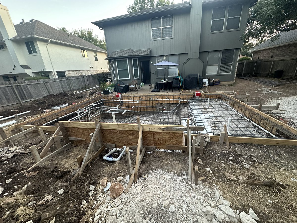 NotTheFakeWags's tweet image. Coming along. Deck gets upgraded after the pool is installed. You already know who we’re calling for the #audio and #video. The project is starting to come together. #pool #outdoors #backyard
