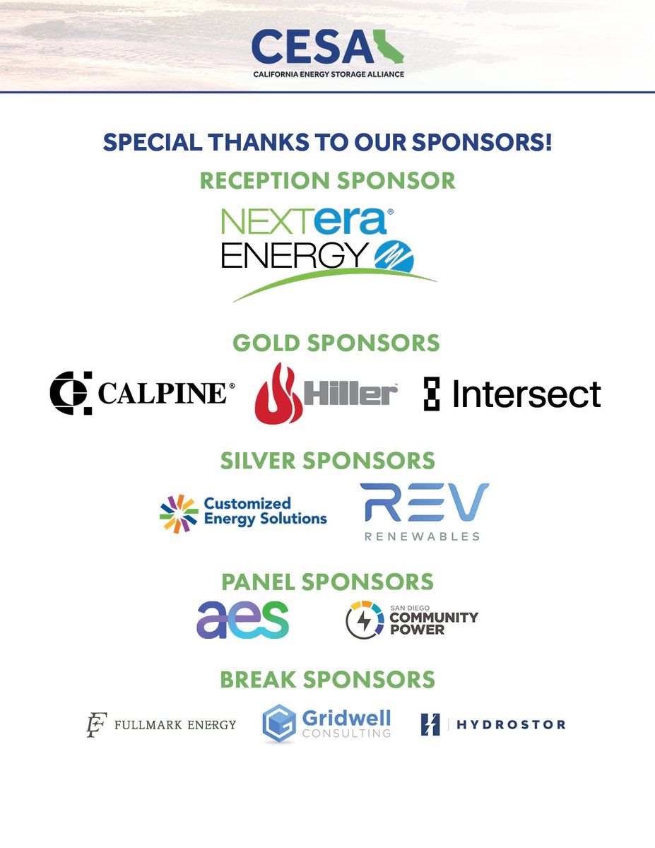 Missed online registration for MDF? You can still join us in San Diego—and onsite registration will be available!

✨ A huge thank you to our sponsors—your support made it possible to expand the MDF to a larger venue and a more ambitious program.

#CESAMDF #EnergyStorage
