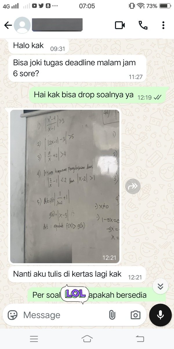 joki_in79's tweet image. 447. Joki Tugas Kalkulus - Pertidaksamaan Mutlak 
#jokitugas #kalkulus #matdas