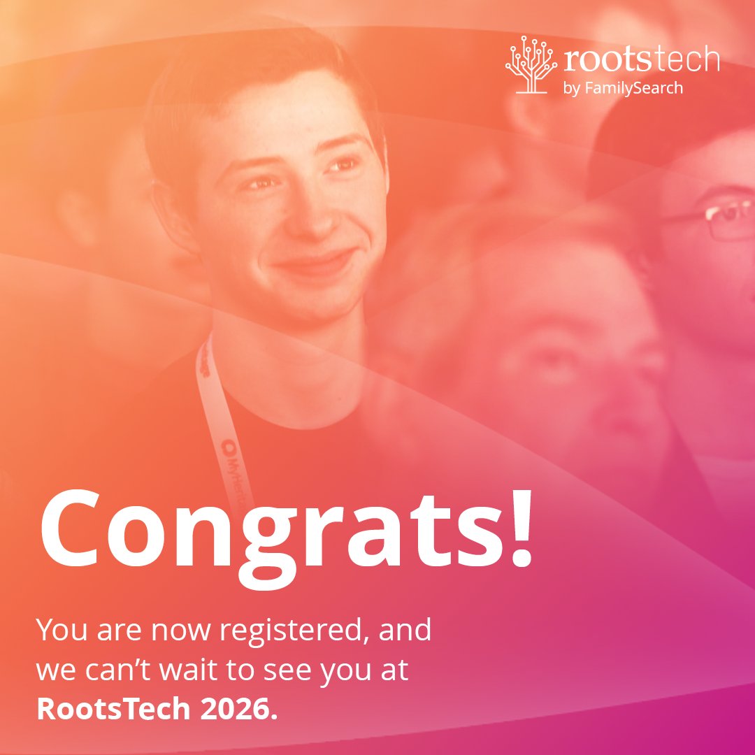 RootsTechConf's tweet image. Not sure how to register for RootsTech 2026? We made it easy. Whether you’re joining us in Salt Lake City or attending the event online, the map is simple. Follow the path, register, and we’ll see you in 2026!

familysearch.org/en/rootstech/r…