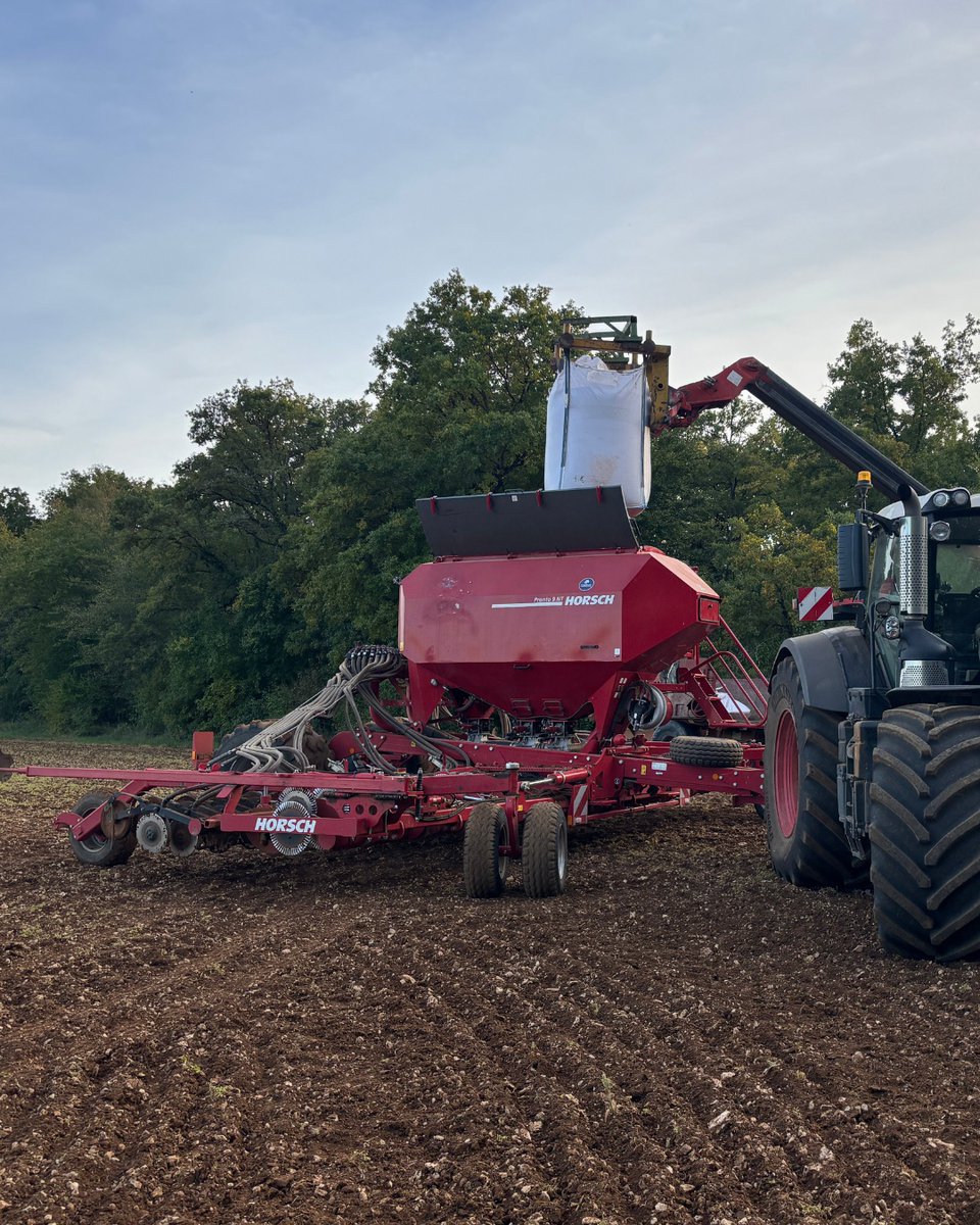 HORSCH_France's tweet image. #semis #blé #horschpronto
Pronto NT en terres argilo-calcaires superficielles dans précédent lentilles déchaumées superficiellement
#semis de blé à 140 kg/ha 
#profondeur de 2,5 cm

👉️ Les #disques #ouvreurs verticaux préparent le passage de l’élément semeur TurboDisc #precis