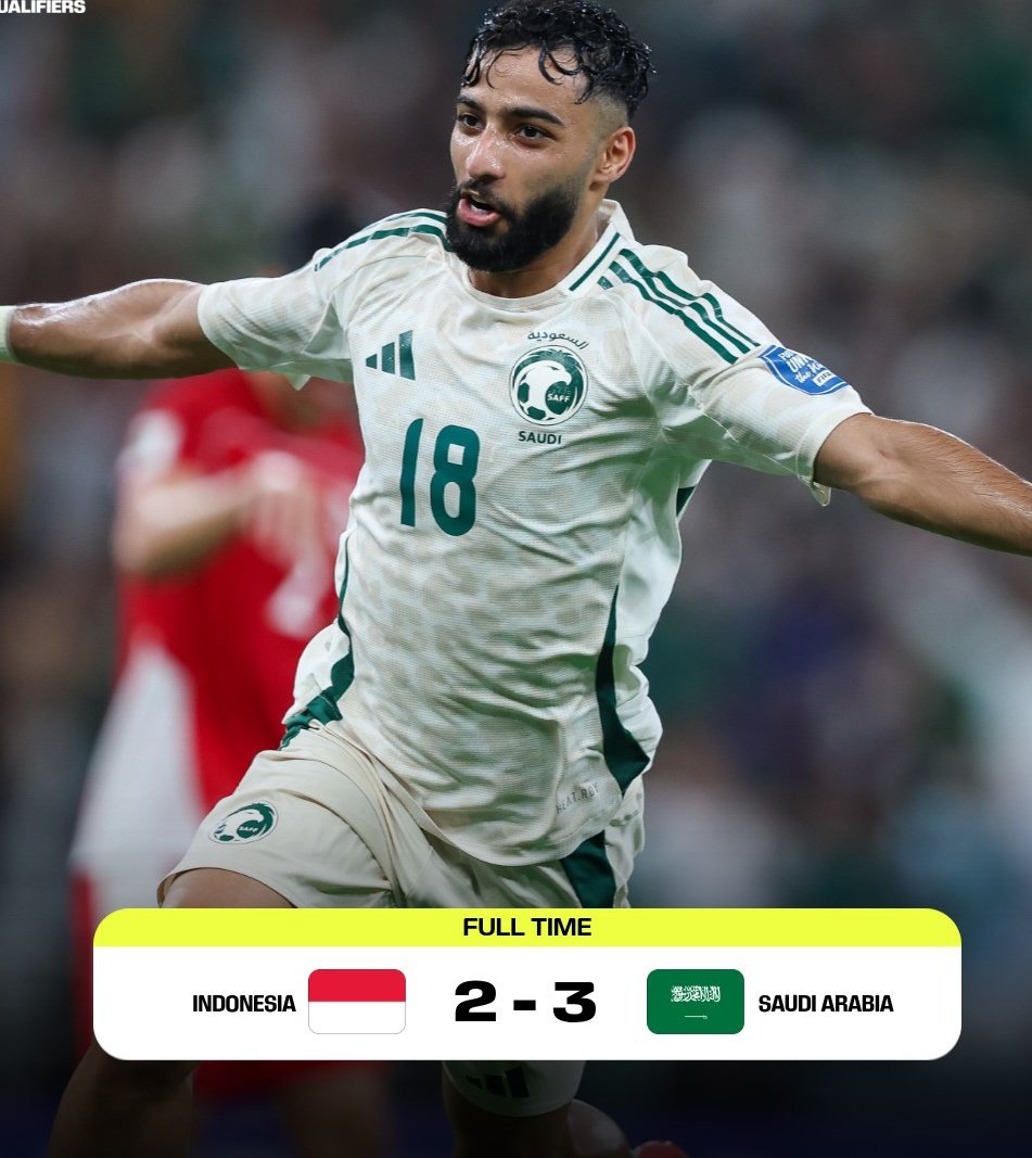 Saudi Arabia hold on against Indonesia in World Cup qualifying 🇸🇦 

#FIFAWorldCup #كأس_العالم
