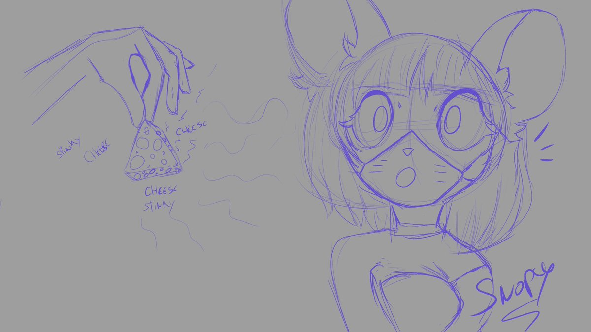 I wanted to improve a little more so I could draw you, it's a sketch but I hope you like it :DI know you like stinky cheese buahahah🧀🩵

<a href="/LittleMousies/">LittleMousies - 🌸 Affiliate Vtuber! 🌸</a> 🙌