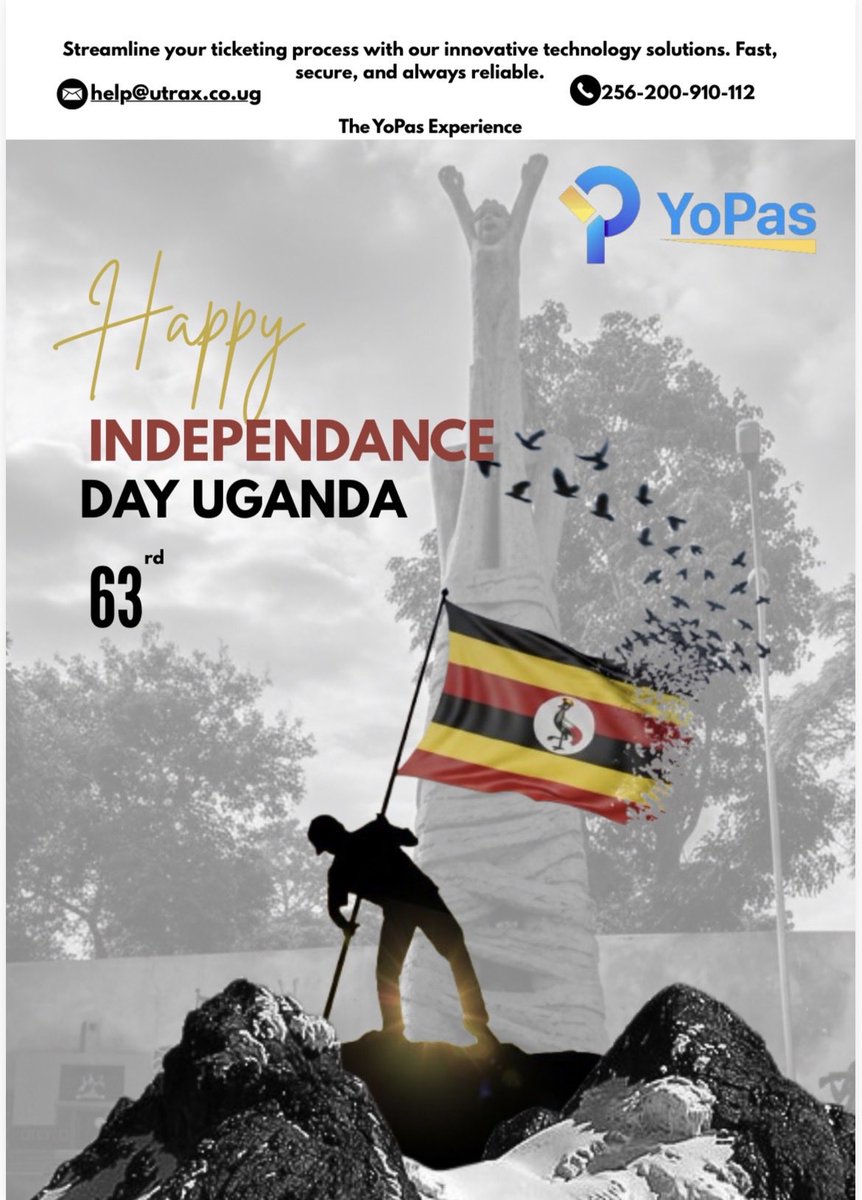 63 years of resilience, unity, and progress. Happy Independence Day, Uganda! 🇺🇬✨ #UgandaAt63 #independenceday2025