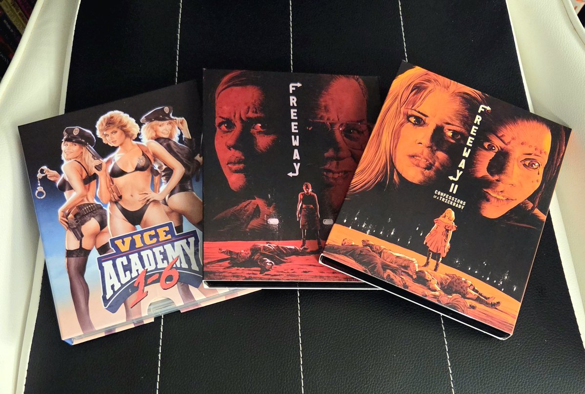 Recent <a href="/VinegarSyndrome/">Vinegar Syndrome</a> order. Actually, not that recent... just most recent, and I'm just now posting it. During the sale, I picked up the 4K releases of Freeway (an absolute classic) and Freeway 2, and I pre-ordered the Vice Academy 1-6 Collection. I've already watched Freeway