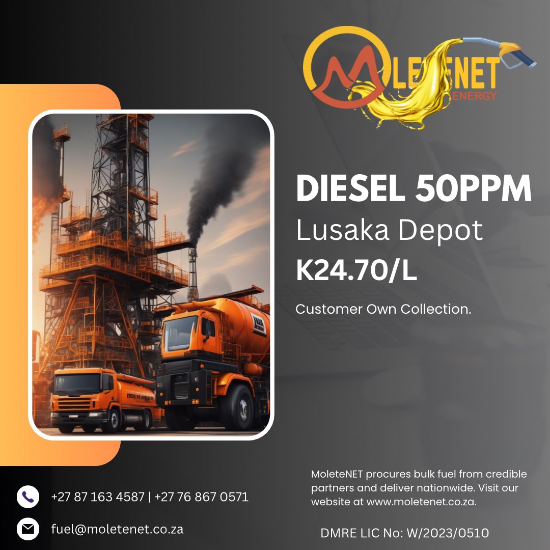 MoleteNET's tweet image. 🔥 Unleash unstoppable power with MoleteNET’s premium diesel! Built for mining ⛏️, logistics 🚚, and farming 🌾, we fuel your success with unmatched quality and reliability. Trust MoleteNET to keep your industry moving! 💪 

#MoleteNET #DieselExcellence #FuelTheFuture