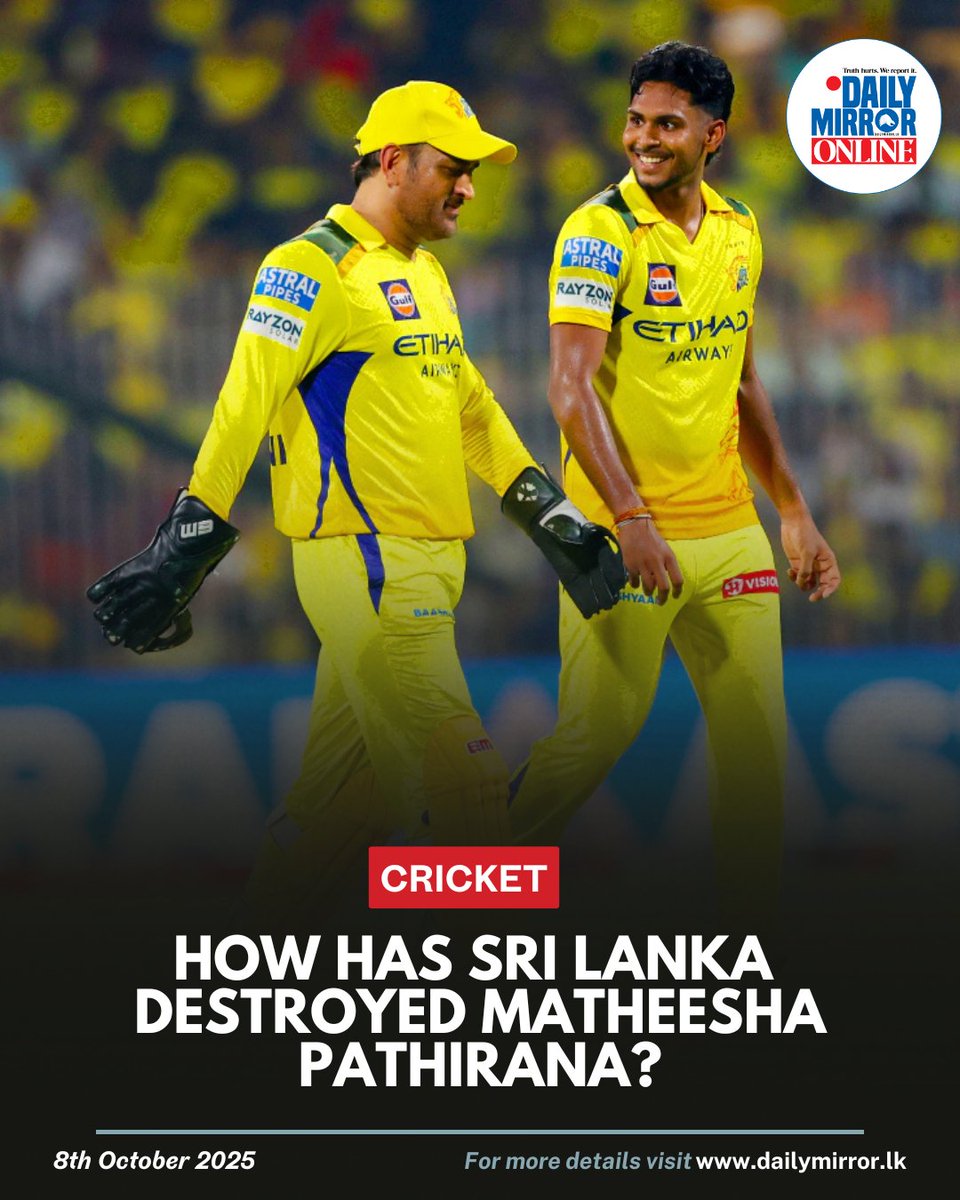 Dailymirror_SL's tweet photo. Having played in the most competitive franchise cricket league in the world - the Indian Premier League (IPL) even before his debut for Sri Lanka national team, Matheesha Pathirana was primed to be the next big thing in Sri Lankan pace bowling history, but fast forward two years he finds himself in a situation where he'd be incredibly lucky to be included in the squad for TWO World Cup. 

More on this story: https://t.co/9NKXUo9j3E

#srilanka #dmonline #dailymirrorlk #srilankanews