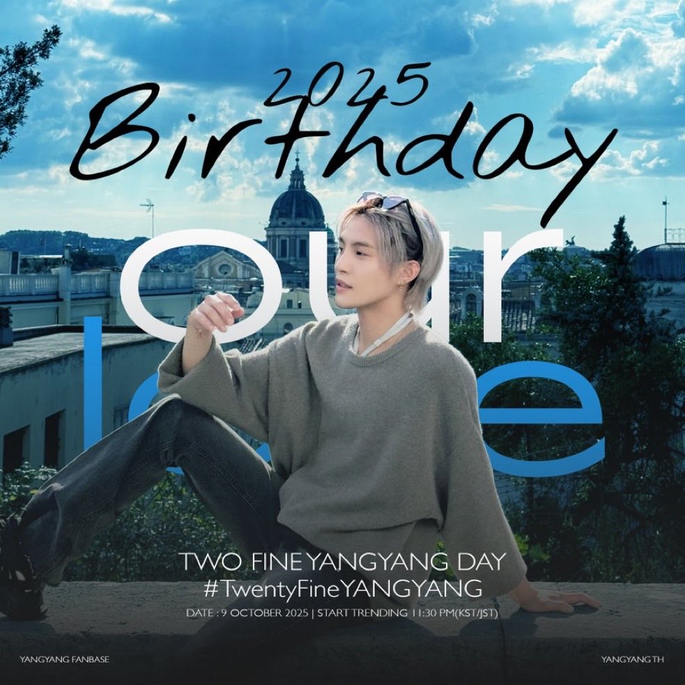 🤍𝐘𝐀𝐍𝐆𝐘𝐀𝐍𝐆'𝐒 𝐇𝐀𝐒𝐇𝐓𝐀𝐆&amp;𝐊𝐄𝐘𝐖𝐎𝐑𝐃 𝐅𝐎𝐑 𝟐𝟎𝟐𝟓 𝐁𝐈𝐑𝐓𝐇𝐃𝐀𝐘🤍

ヤンヤンくんの25歳のお誕生日をお祝いする為のハッシュタグとキーワードイベントです🤍

🗝️TWO FINE YANGYANG DAY
🐑#/TwentyFineYANGYANG
#HAPPYYANGYANGDAY

⚠︎本日の23:30より始めてください