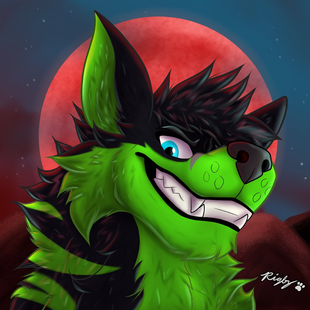 I have wanted one of these YCHs from <a href="/AussieRigby/">Were-Rigby</a> for YEARS and now I finally have one! :D I absolutely love it, the toothy smile is good ^^ 

Art is by the amazing <a href="/AussieRigby/">Were-Rigby</a> 
Silver is mine